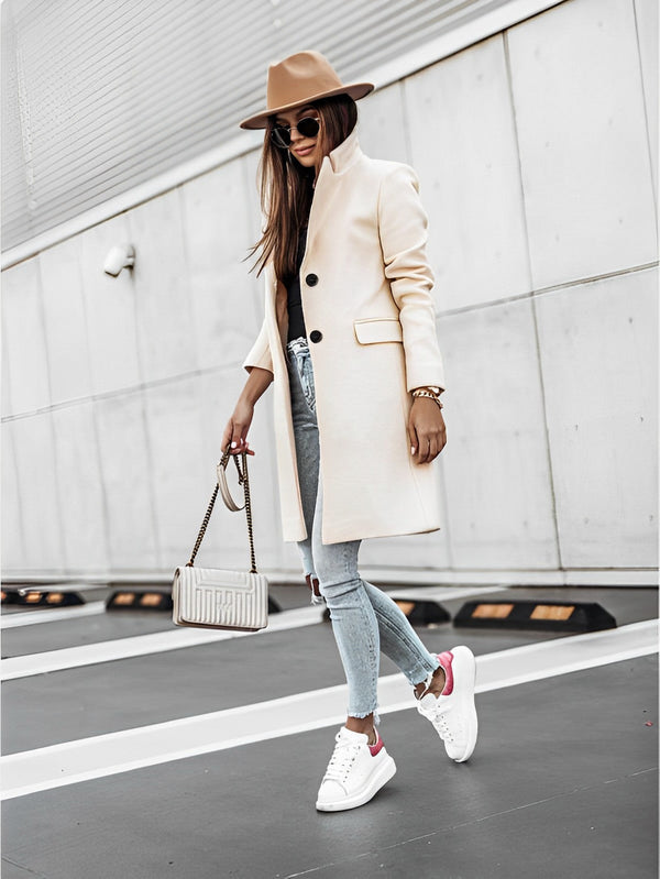 Levoire | Veste Pour Femmes Avec Deux Boutons Et Manches Longues Design Intemporel Beige