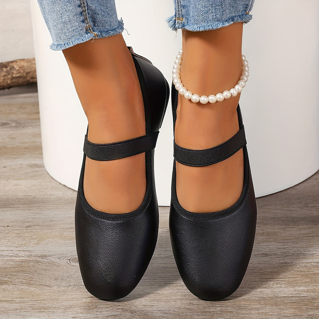 Levoire | Élégantes Ballerines Mary Jane Blanches Noir
