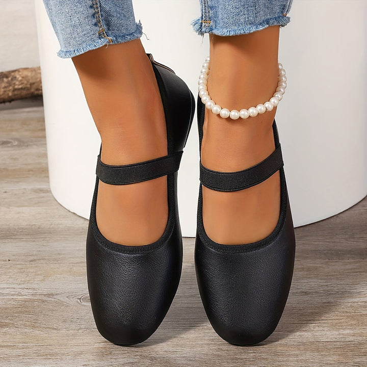 Levoire | Élégantes Ballerines Mary Jane Blanches Noir