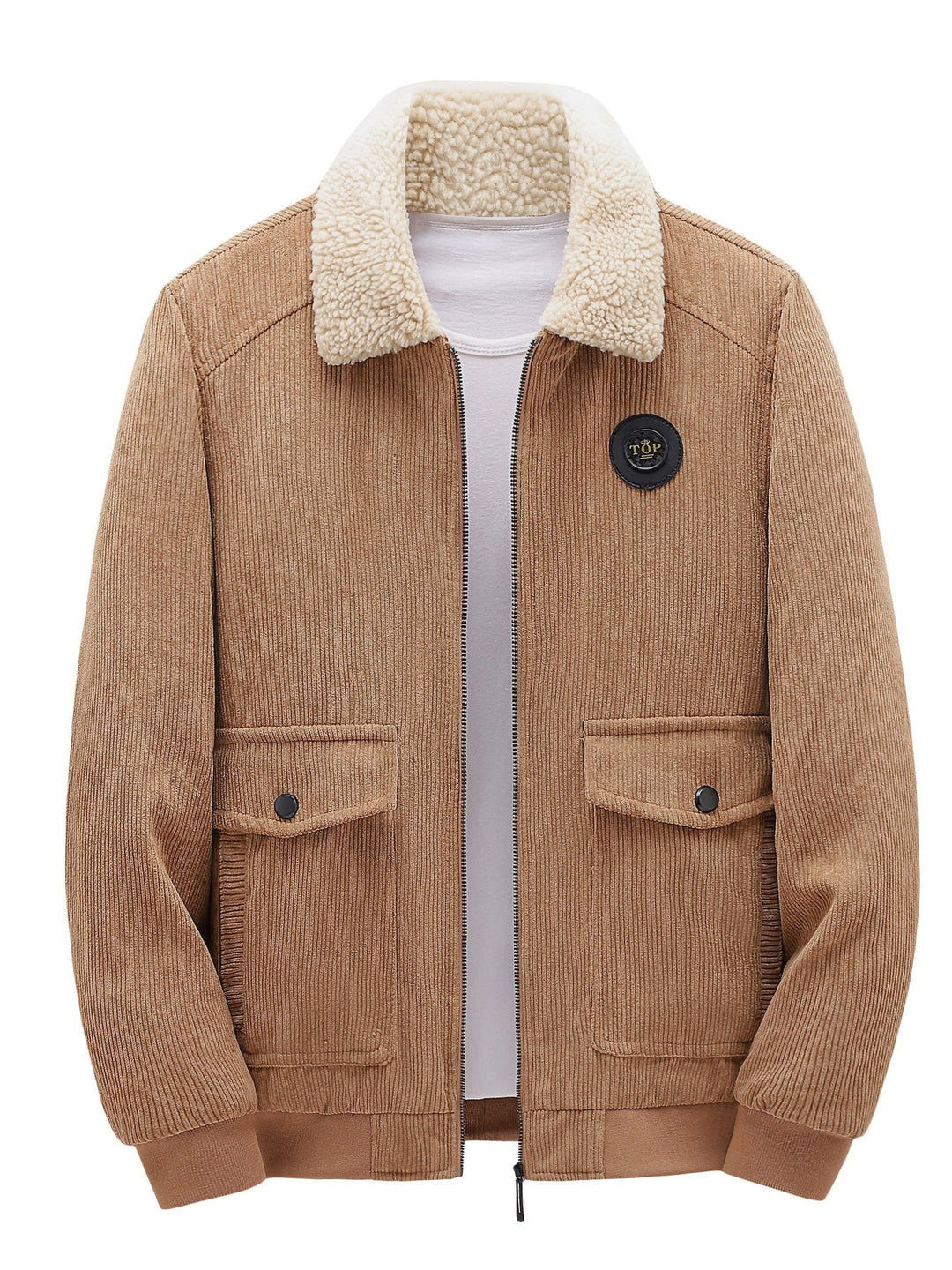 Levoire | Veste À Capuche En Polaire À Manches Longues Avec Cordon Et Fermeture Éclair Khaki
