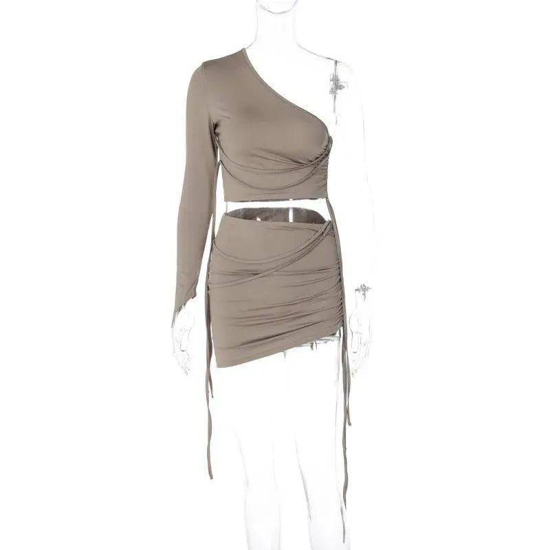 Levoire | Robe avec bouton sur le côté en haut Khaki