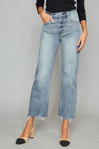 Levoire | Jean Taille Haute Cropped À Ourlet Brut