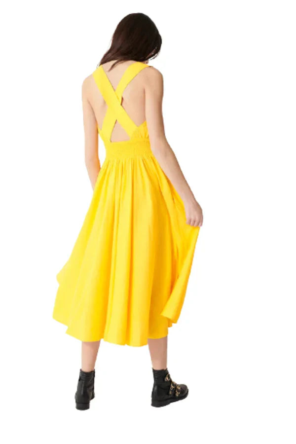 Levoire | Femme Robe Élégante Dos Nu - Jaune Jaune