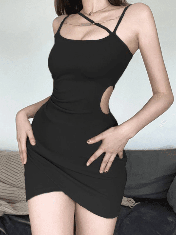 Levoire | Robe Mini Découpée À Crossover Ornée De Chaînes