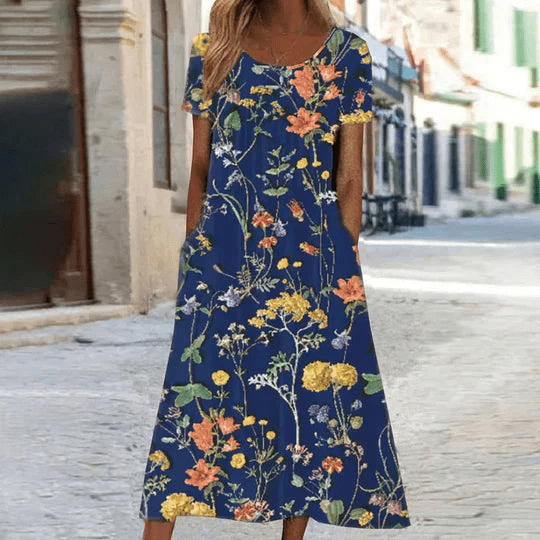 Levoire | Robe d'été imprimée femme Bleu foncé