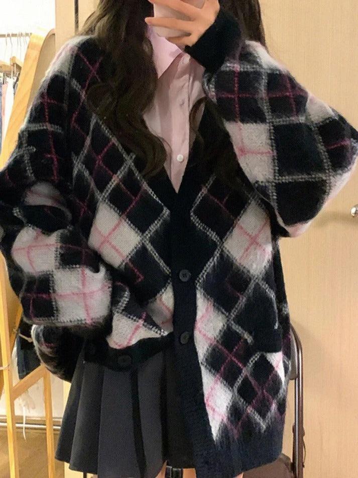 Levoire | Gilet Décontracté En Jacquard Vichy Noir UNE TAILLE