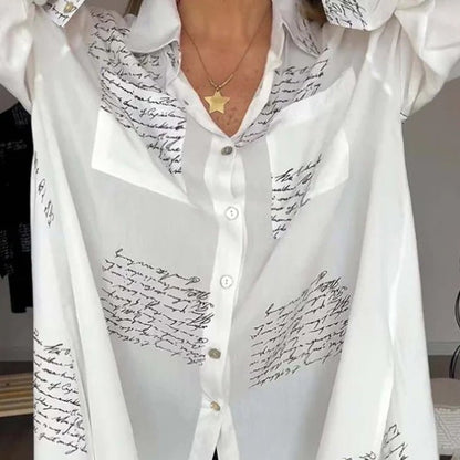 Levoire | Blouse Légère À Imprimé Avec Manches Longues Pour Femmes Blanc
