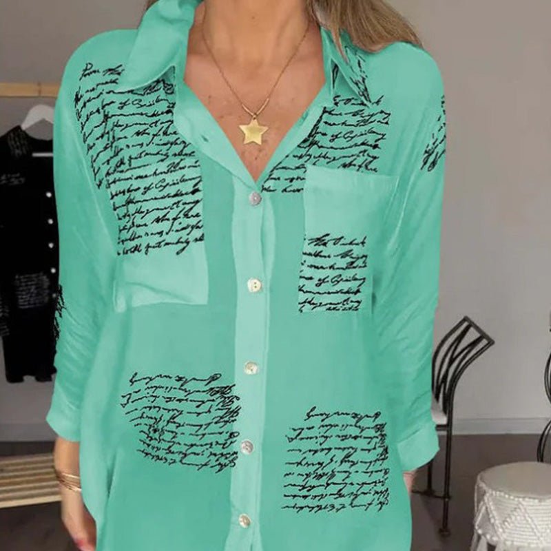 Levoire | Blouse Légère À Imprimé Avec Manches Longues Pour Femmes Vert