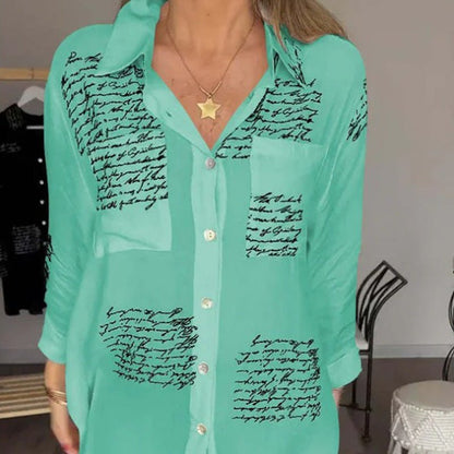 Levoire | Blouse Légère À Imprimé Avec Manches Longues Pour Femmes Vert