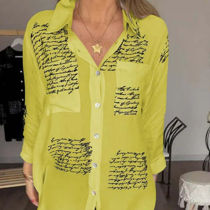Levoire | Blouse Légère À Imprimé Avec Manches Longues Pour Femmes Jaune