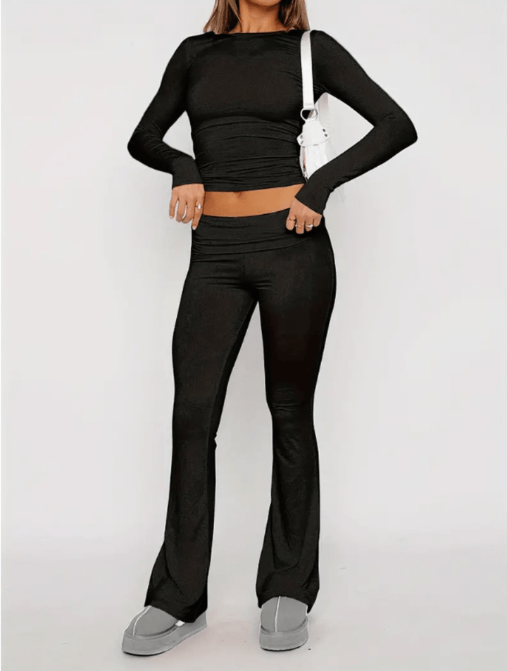 Levoire | Robe Longue Chiffon Femme Décolleté V Élégante Noir