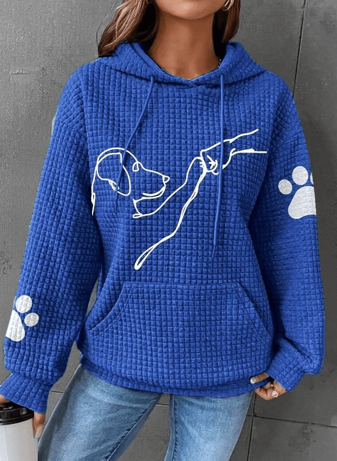 Levoire | Pull chaud capuche femme Bleu
