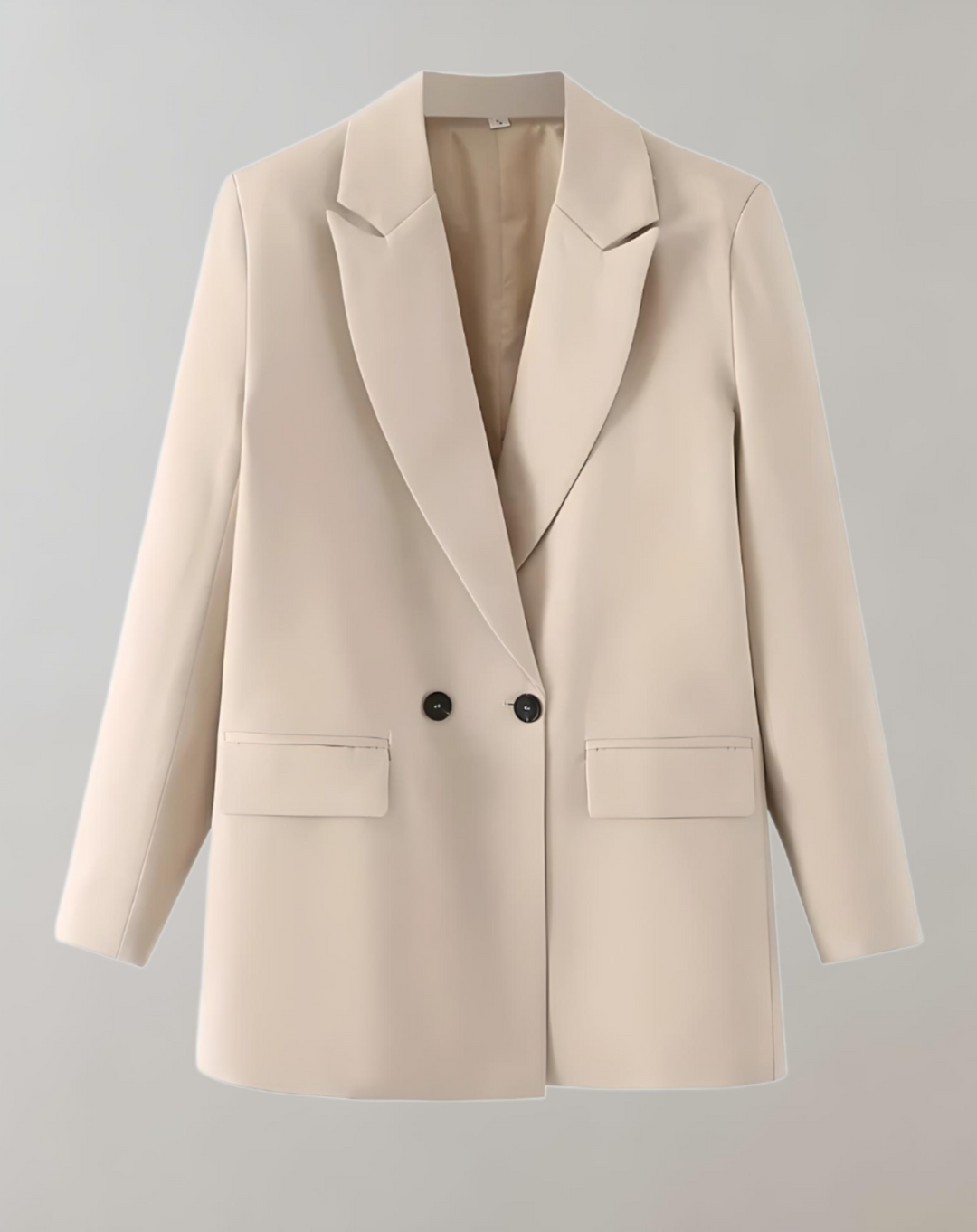 Levoire | Veste De Col Formel Unie Grande Taille Confortable Beige