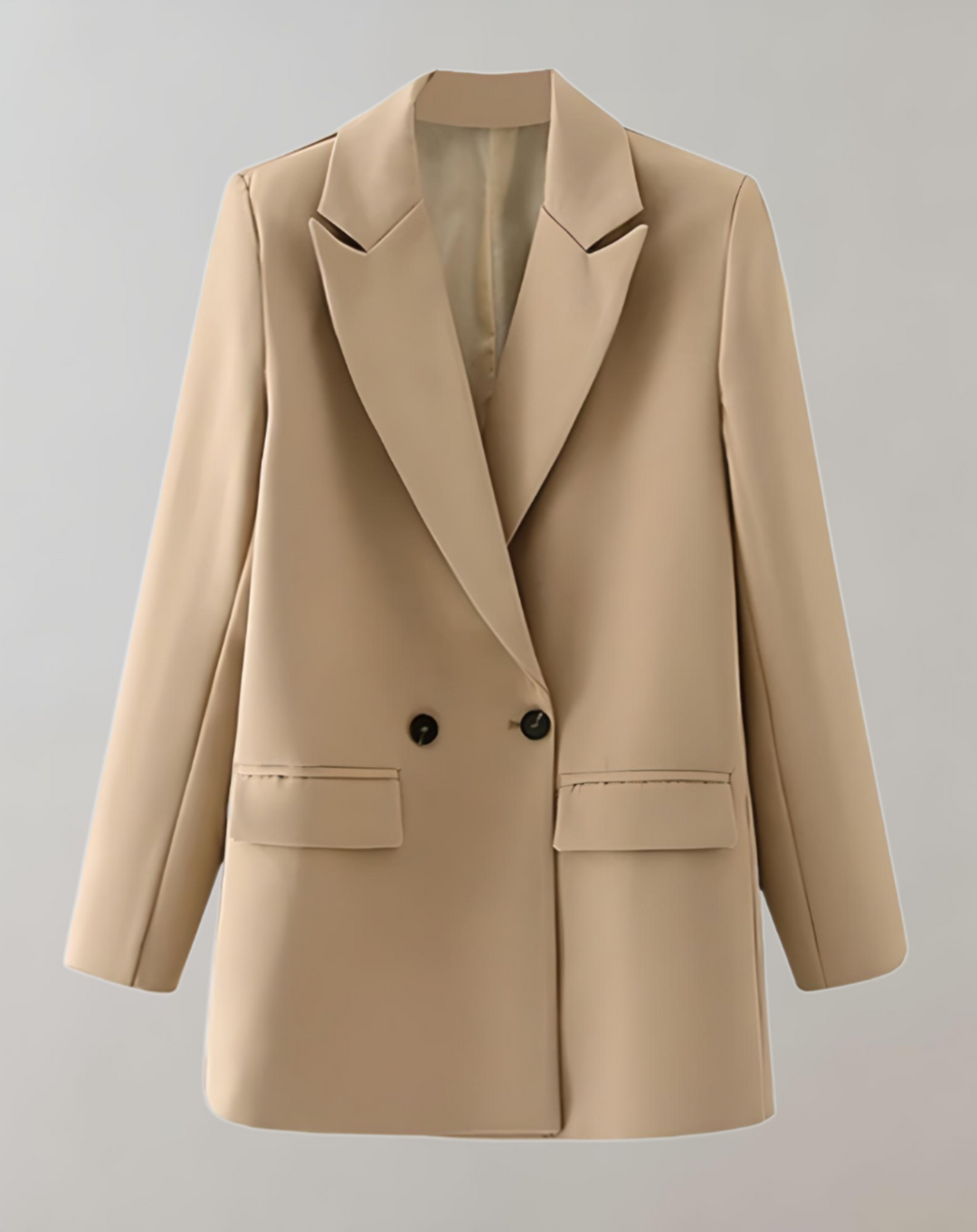 Levoire | Veste De Col Formel Unie Grande Taille Confortable Helles Kaki