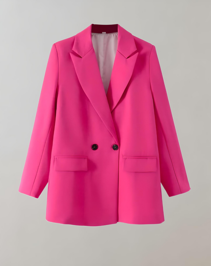 Levoire | Veste De Col Formel Unie Grande Taille Confortable Fuchsia