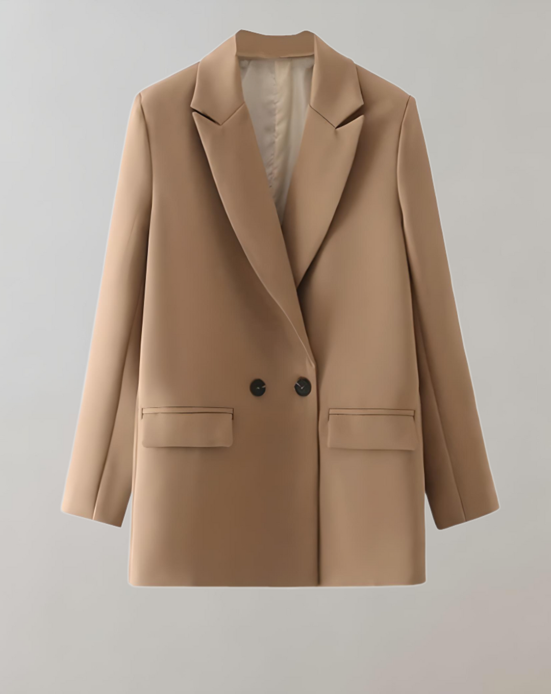 Levoire | Veste De Col Formel Unie Grande Taille Confortable Khaki