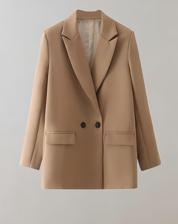 Levoire | Veste De Col Formel Unie Grande Taille Confortable Khaki