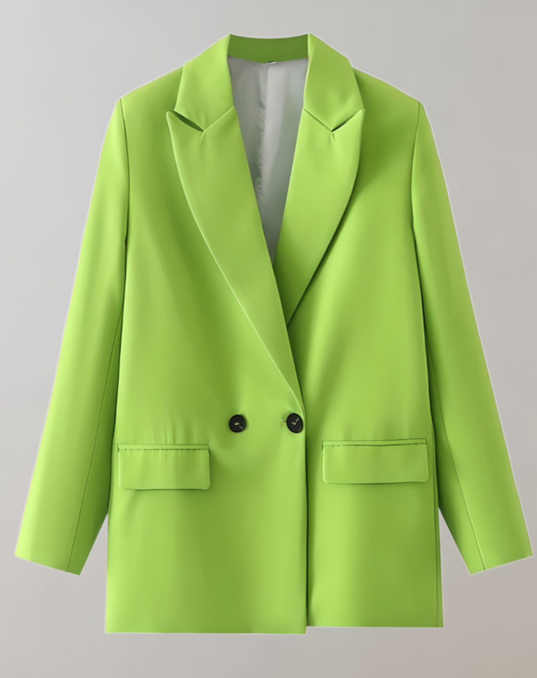 Levoire | Veste De Col Formel Unie Grande Taille Confortable Pistache