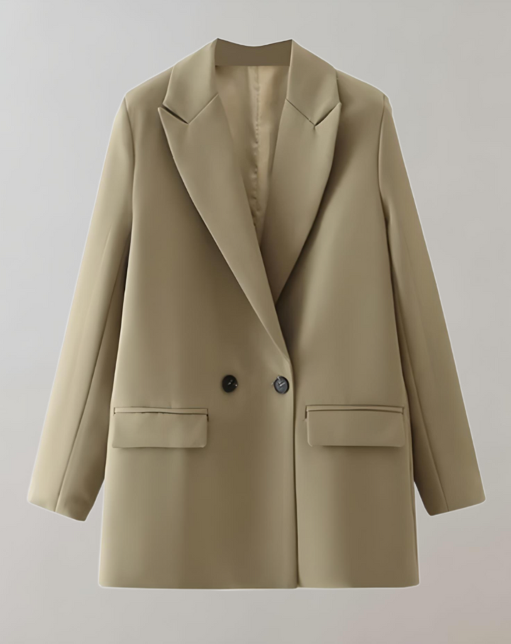 Levoire | Veste De Col Formel Unie Grande Taille Confortable Taupe