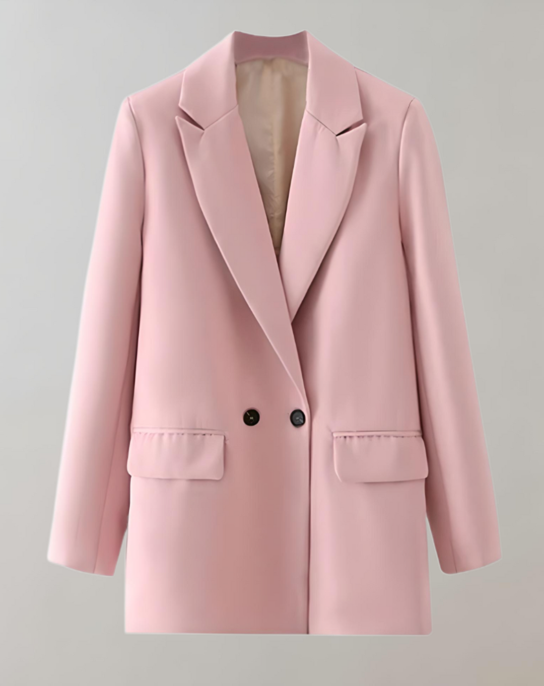 Levoire | Veste De Col Formel Unie Grande Taille Confortable Rosa