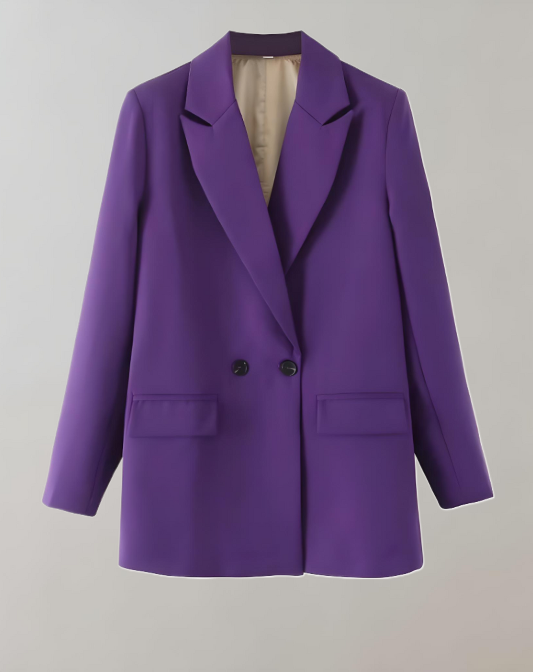 Levoire | Veste De Col Formel Unie Grande Taille Confortable Lila