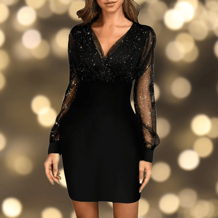 Levoire | Robe De Soirée Avec Paillettes Pour Femmes Noir