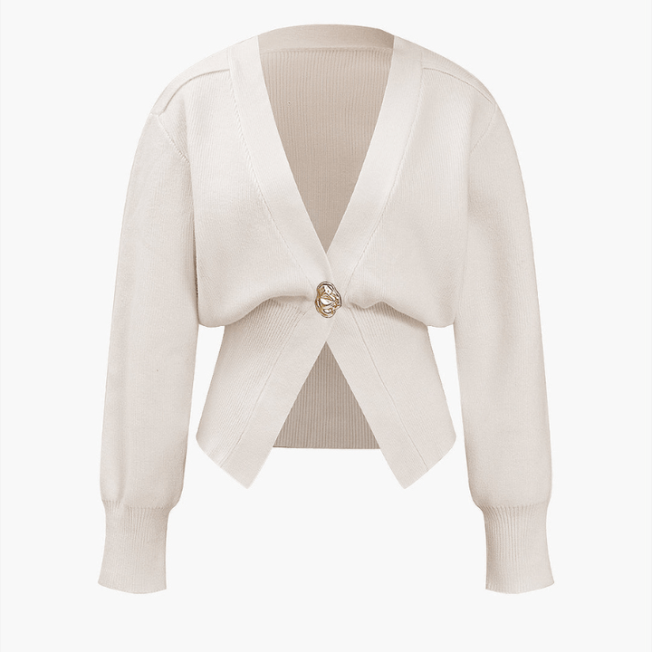 Levoire | Pull V boutons dorés femme Ivoire