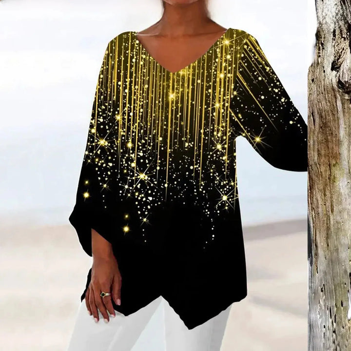 Levoire | Élégant Haut Pour Femme Vintage Avec Décolleté En V Chic, Confortable & Polyvalent Noir