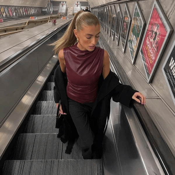 Levoire | Haut de maillot sans manches Cuir de haute qualité Chic et décontracté