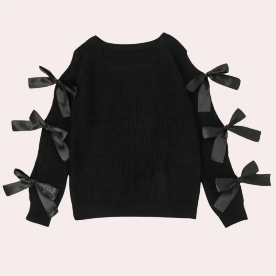 Levoire | Pull en tricot polyvalent Pull femme noir à col rond