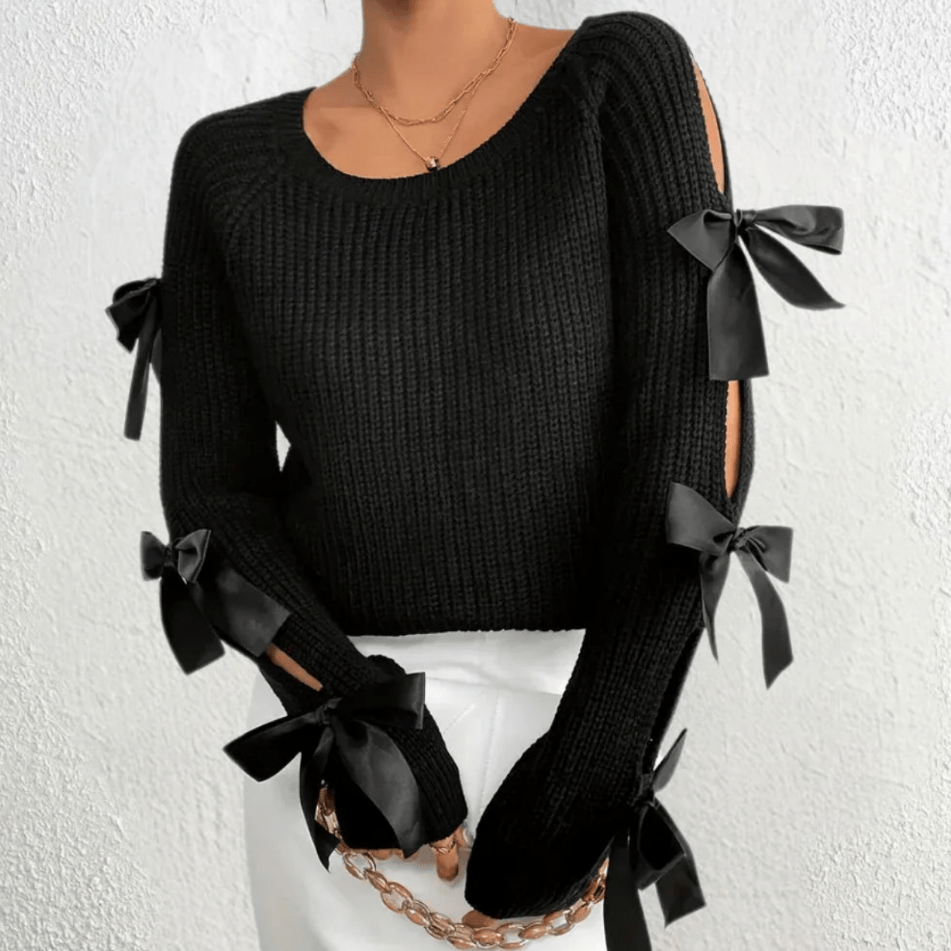 Levoire | Pull en tricot polyvalent Pull femme noir à col rond 2XL