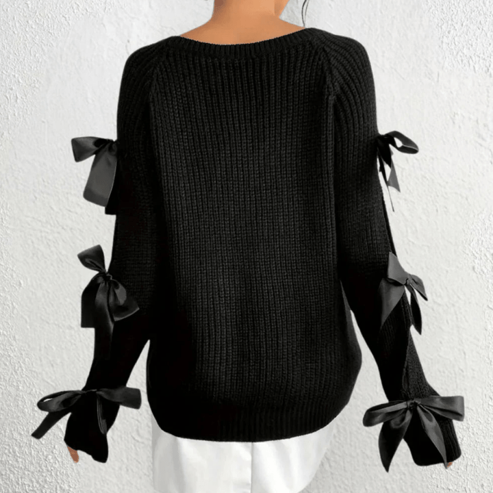 Levoire | Pull en tricot polyvalent Pull femme noir à col rond