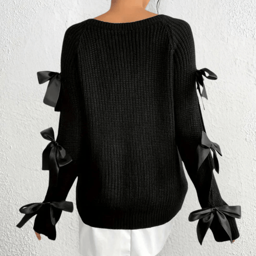 Levoire | Pull en tricot polyvalent Pull femme noir à col rond