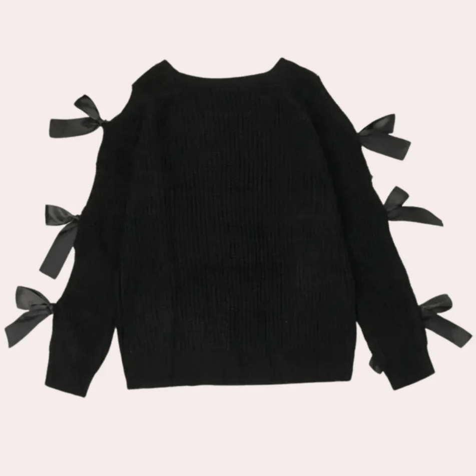Levoire | Pull en tricot polyvalent Pull femme noir à col rond