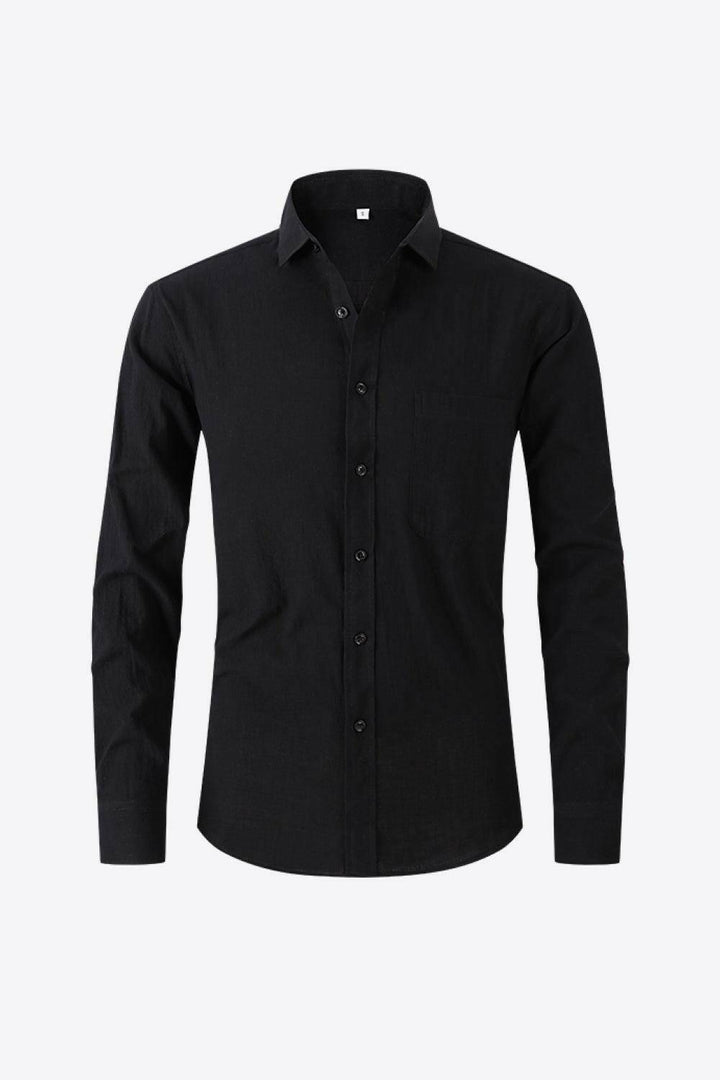 Levoire | Chemise À Manches Longues À Col Classique Noir