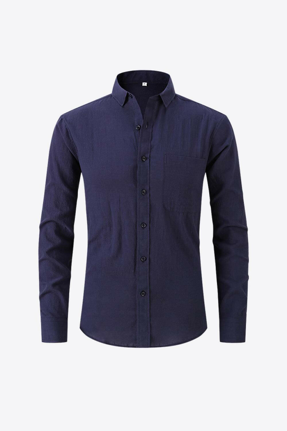 Levoire | Chemise À Manches Longues À Col Classique Bleu marine foncé