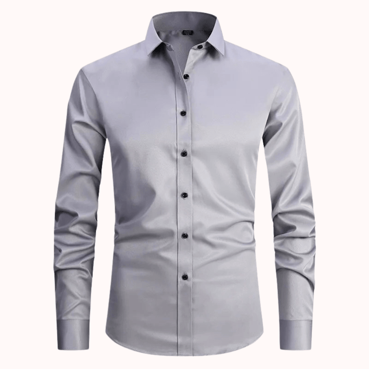 Levoire | Chemise Homme Ajustée Confortable Stretch Mode de Loisir Design Intemporel Gris