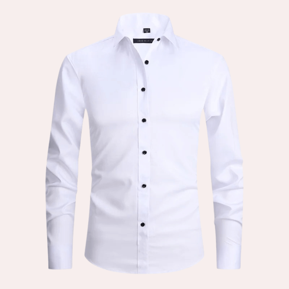 Levoire | Chemise Homme Ajustée Confortable Stretch Mode de Loisir Design Intemporel Blanc