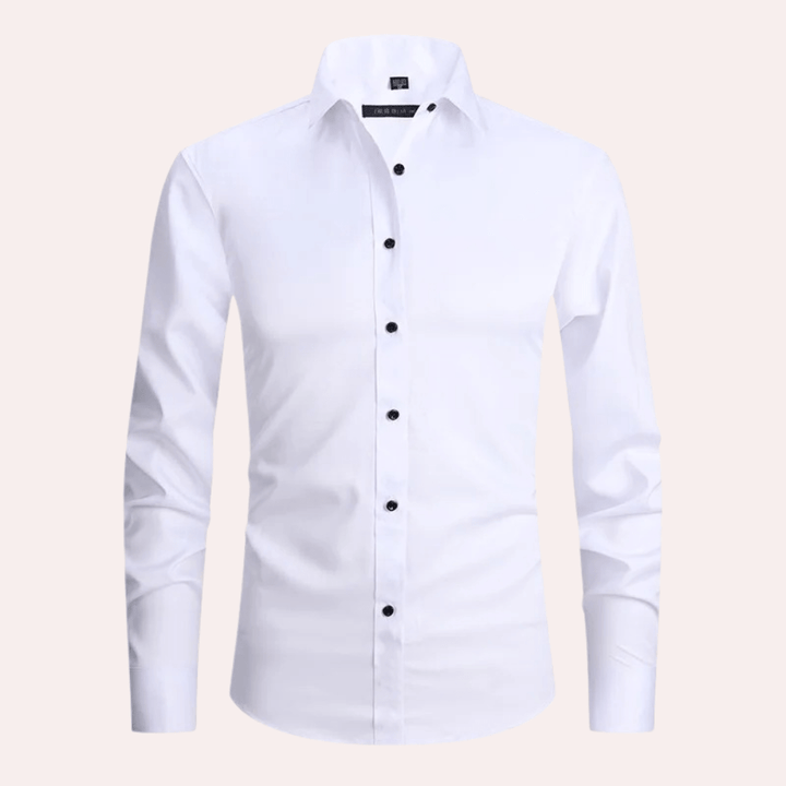 Levoire | Chemise Homme Ajustée Confortable Stretch Mode de Loisir Design Intemporel Blanc