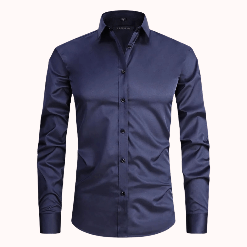 Levoire | Chemise Homme Ajustée Confortable Stretch Mode de Loisir Design Intemporel Bleu marine