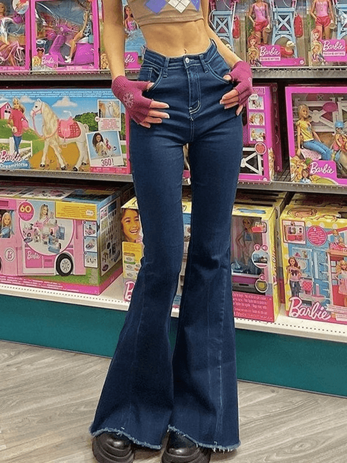 Levoire | Jean Flare Taille Haute Classique Bleu