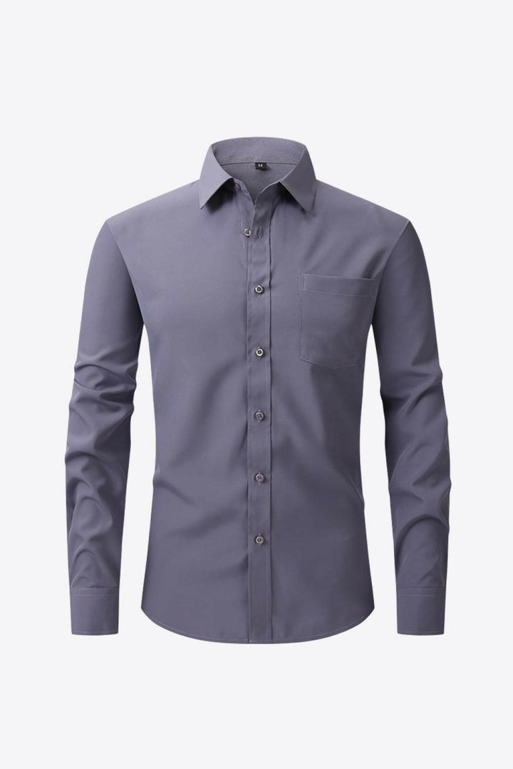 Levoire | Chemise Classique À Manches Longues Avec Col Et Poche