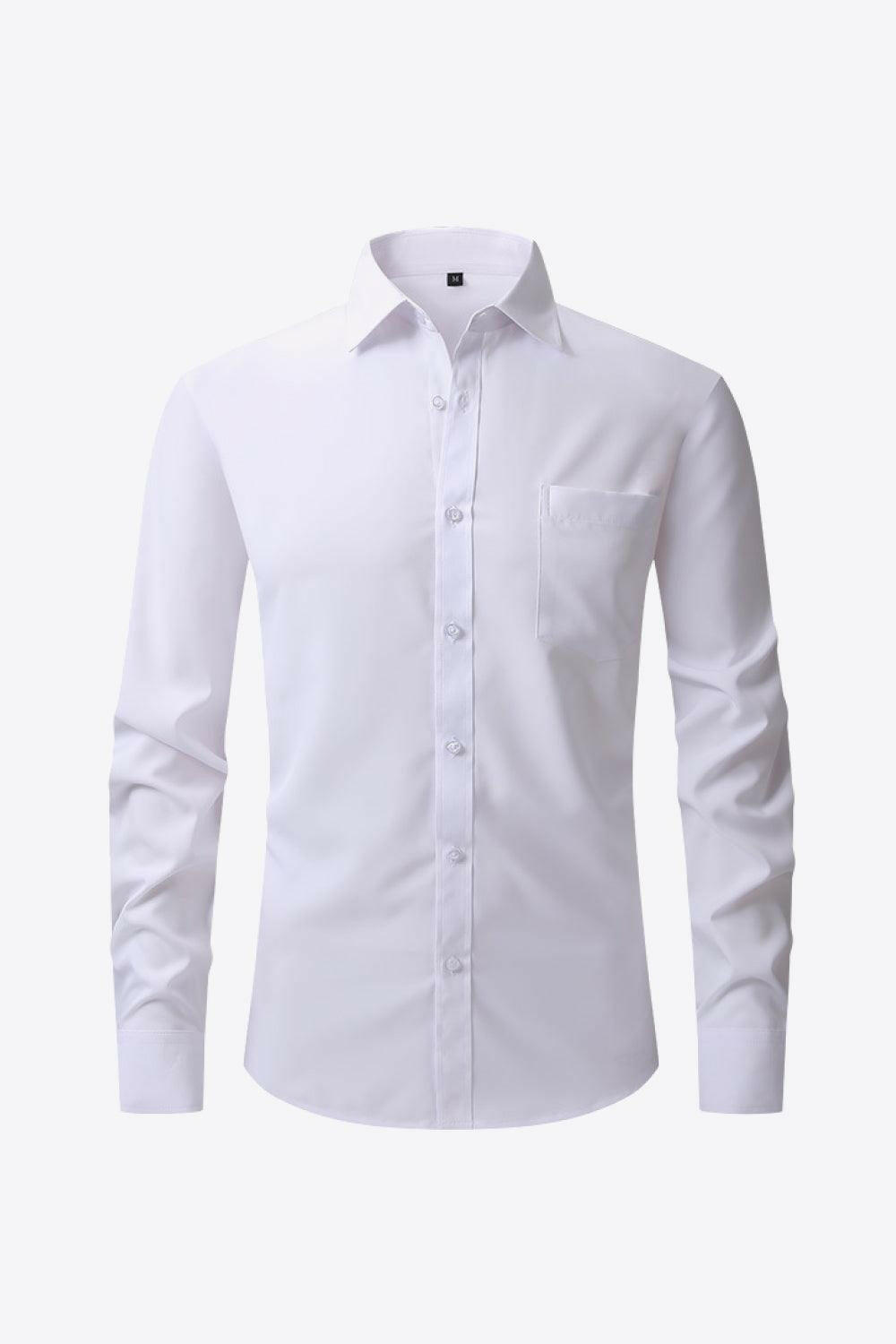Levoire | Chemise Classique À Manches Longues Avec Col Et Poche Blanc