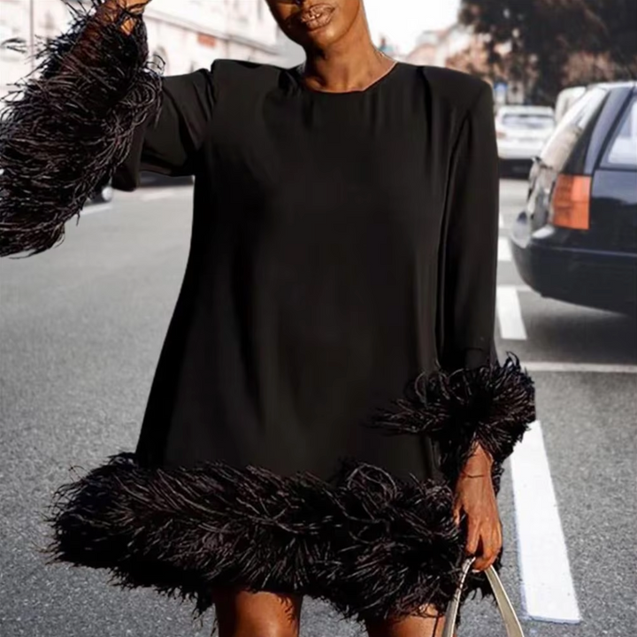 Levoire | Robe Élégante Pour Femmes Avec Doublure En Fourrure Élégante, Confortable Et Polyvalente Noir