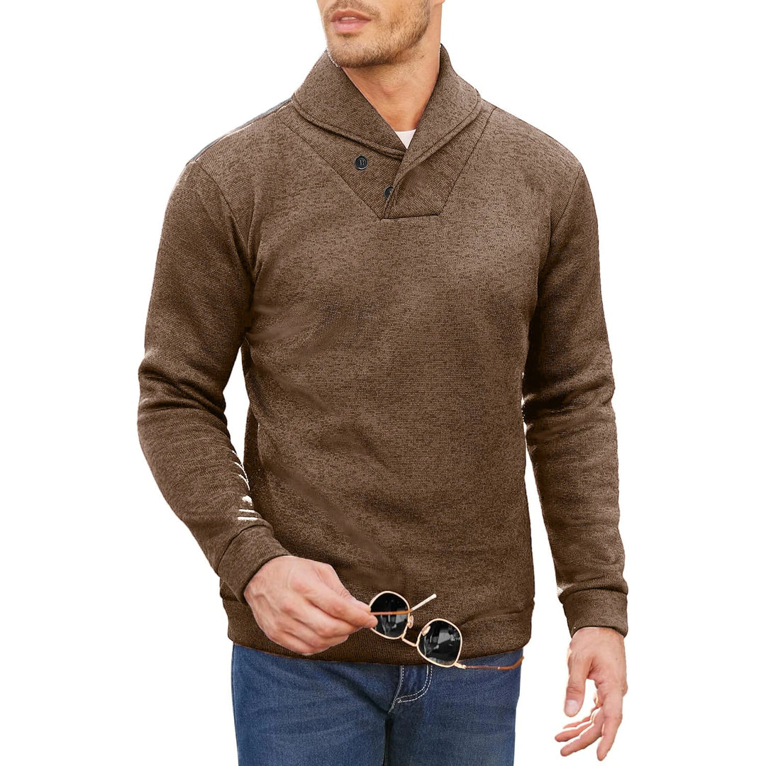 Levoire | Pull En Tricot Mi-Hauteur Avec Boutons Pour Hommes Braun