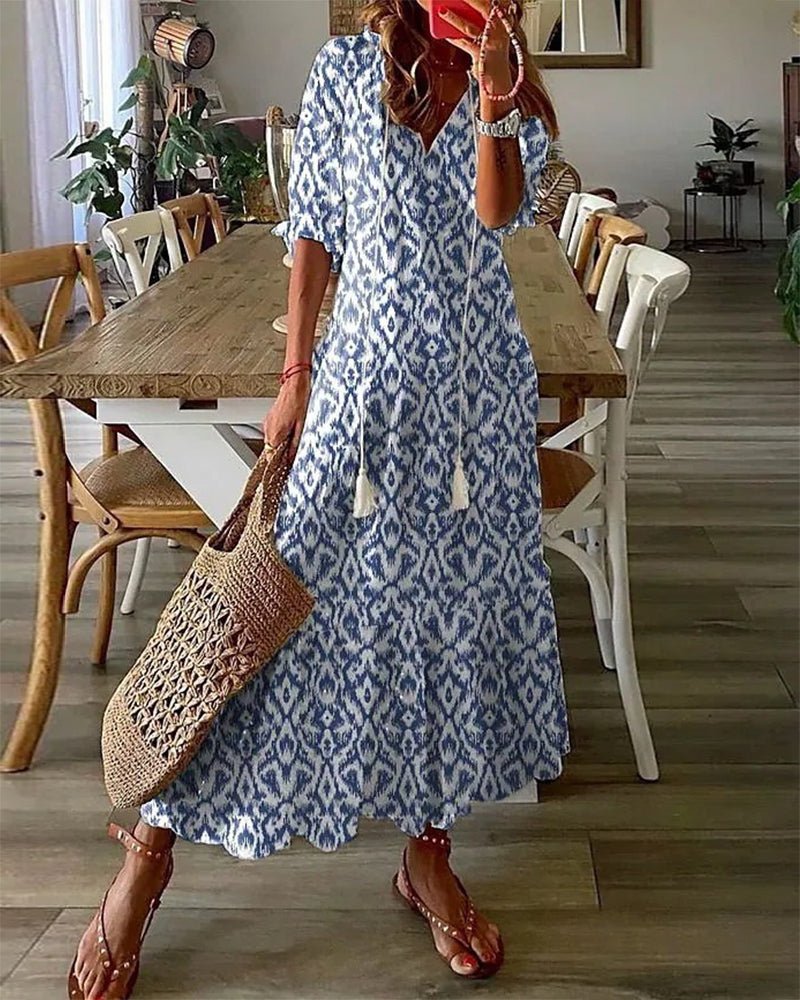 Levoire | Robe Bohémienne Élégante Bleu