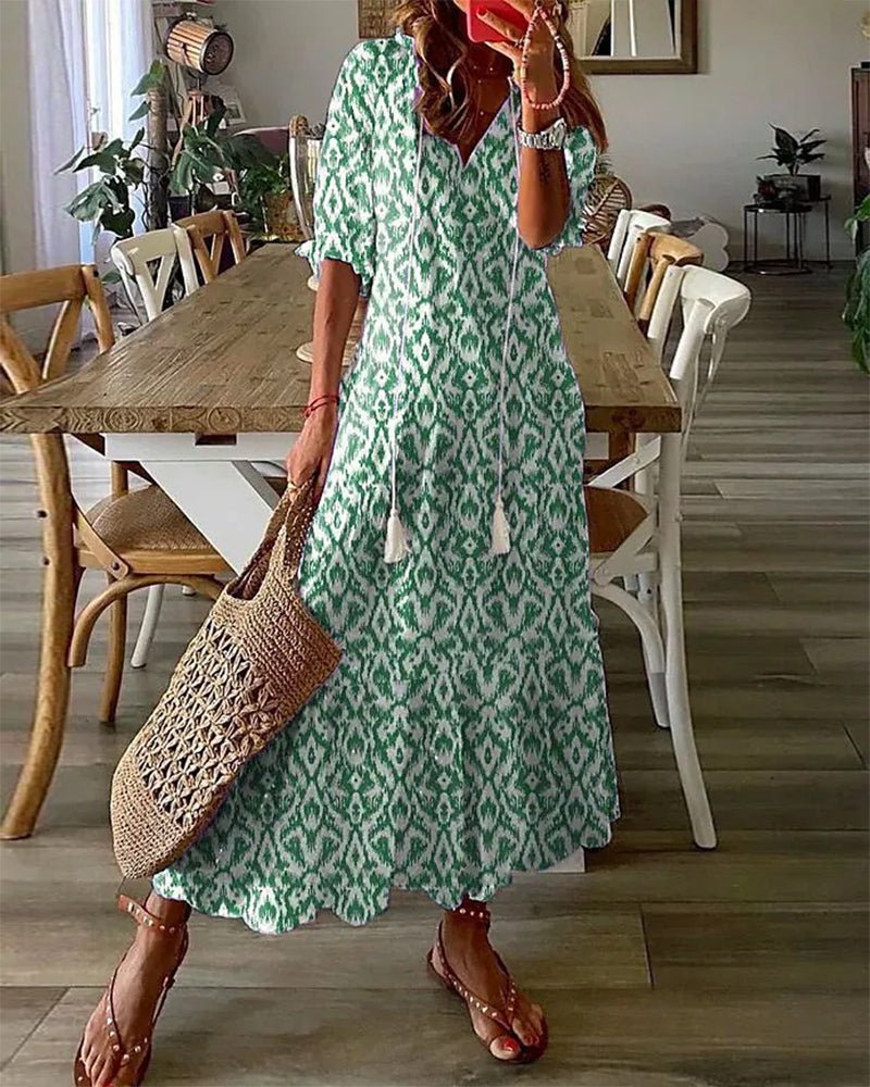 Levoire | Robe Bohémienne Élégante Vert