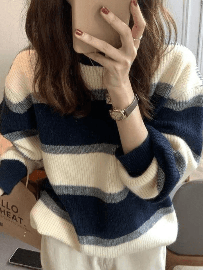 Levoire | Pull En Tricot Rayé À Blocs De Couleurs