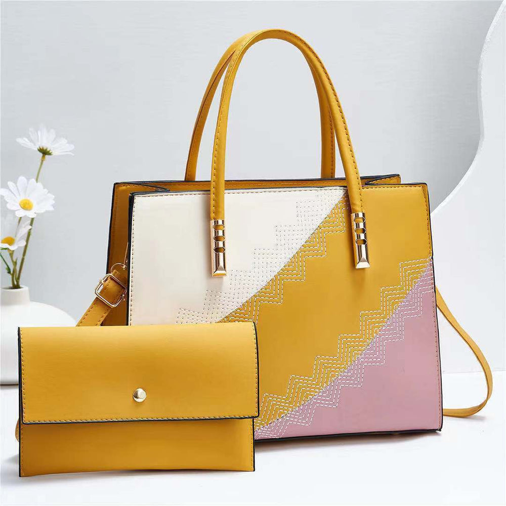 Levoire | sac à main avec des blocs de couleur JAUNE