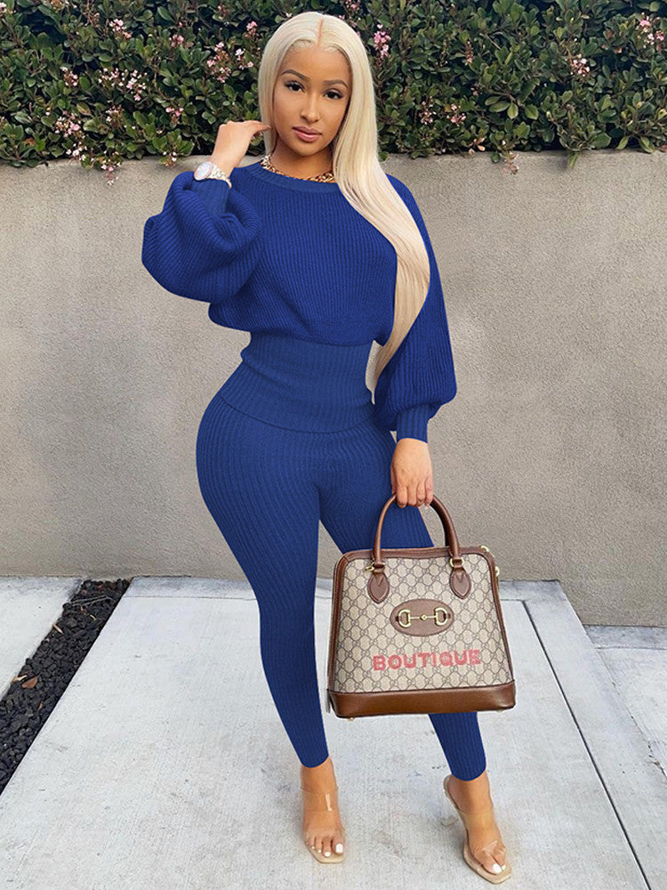 Levoire | top à manches longues pour une robe extensible et leggings assortis BLEU